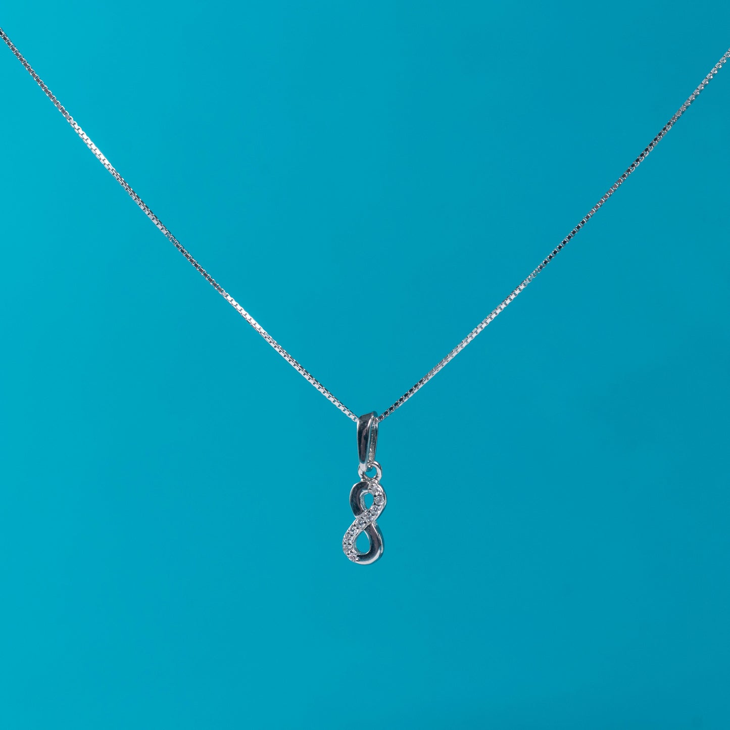 Charming Silver Drop Infinity Necklace Design
