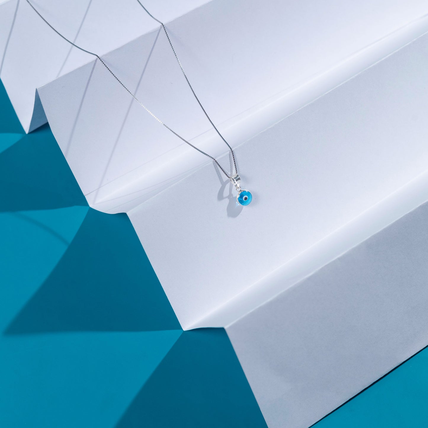 Graceful Silver Blue Evil Eye Charm