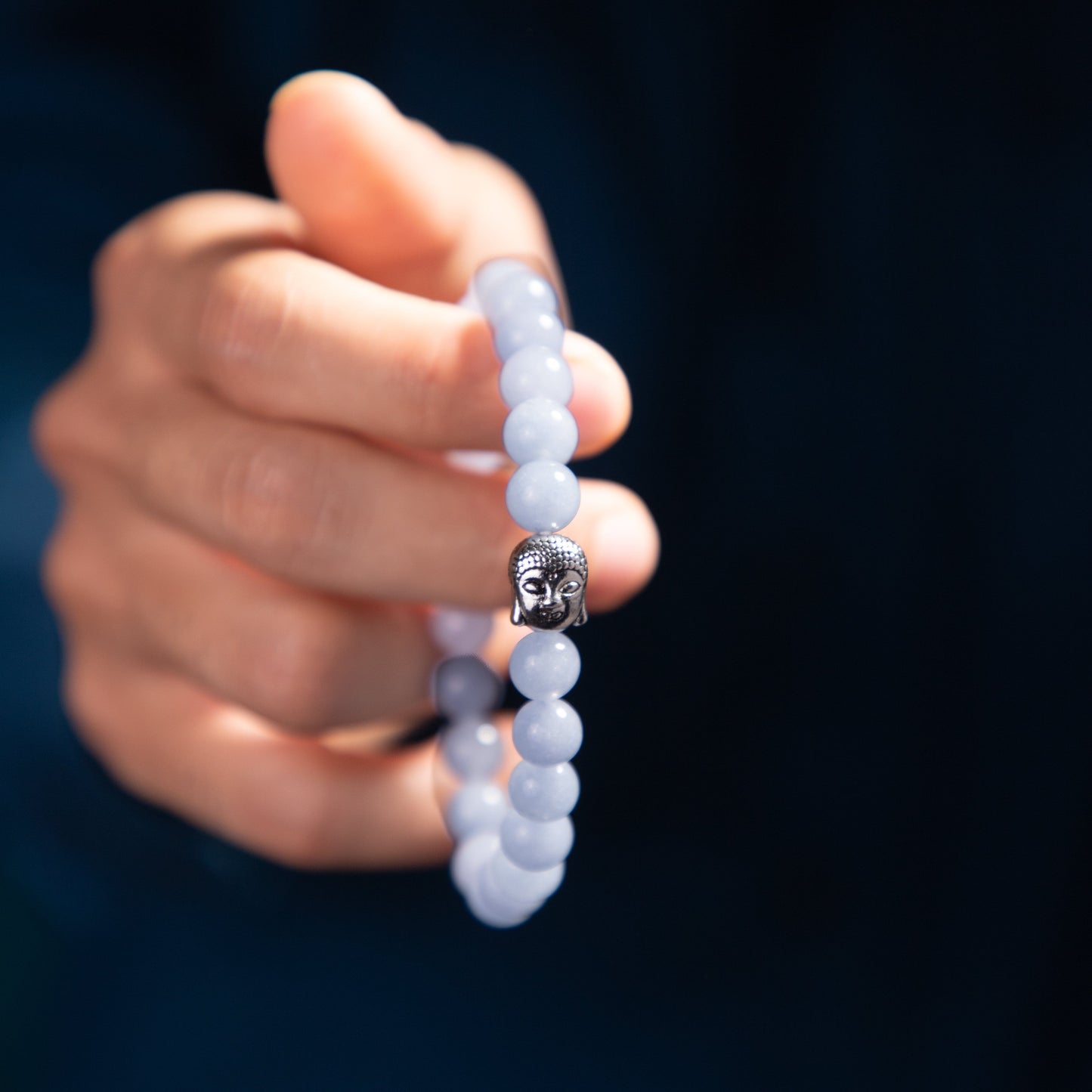 Aquamarine Stone Bracelet With Buddha