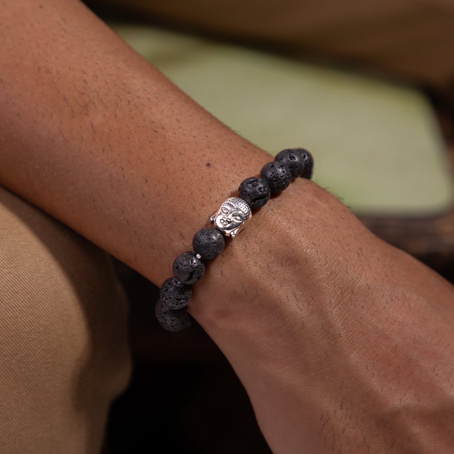 Lava Stone Bracelet With Buddha