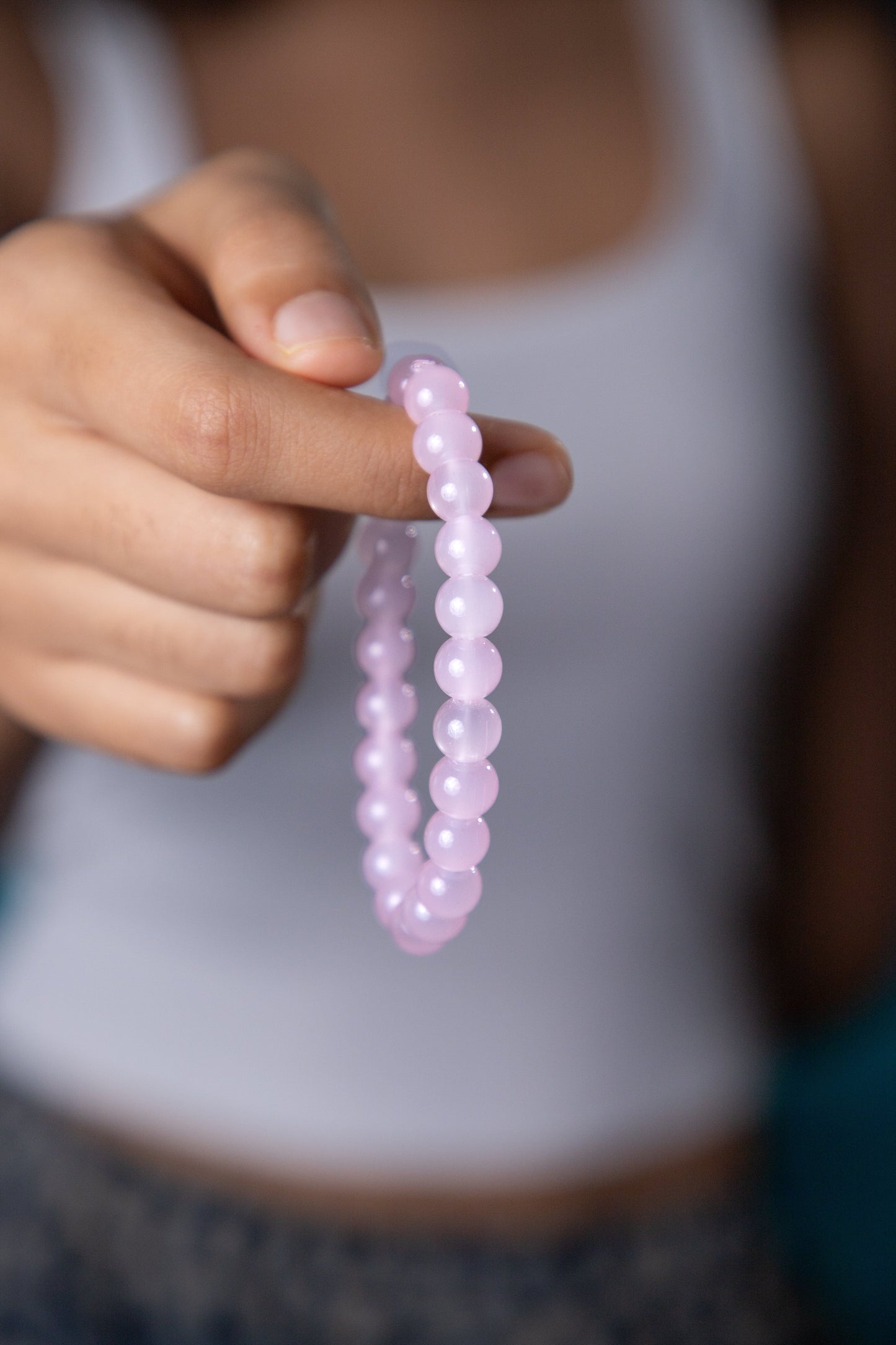 Rose Aura Quartz Bracelet—Pink-colored bracelet