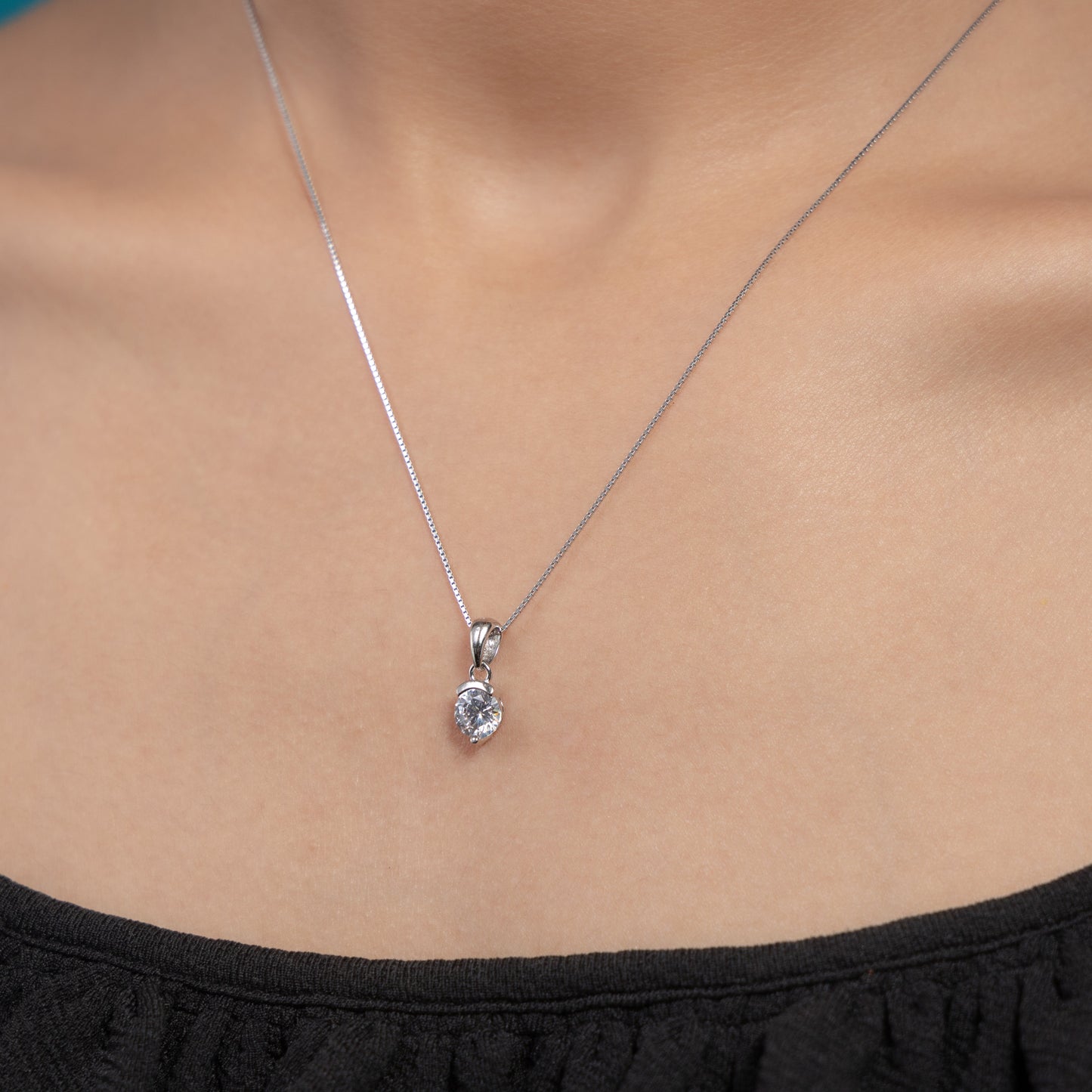 Solitaire Drop Pendant