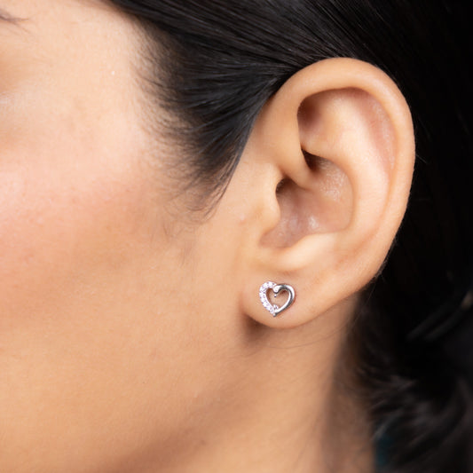 Chic minimalist split heart earrings