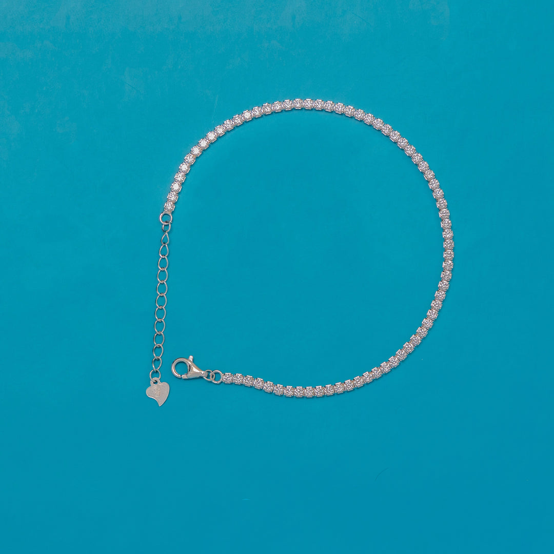 Charming Tennis Bracelet in AAA Cubic Zirconia Silver
