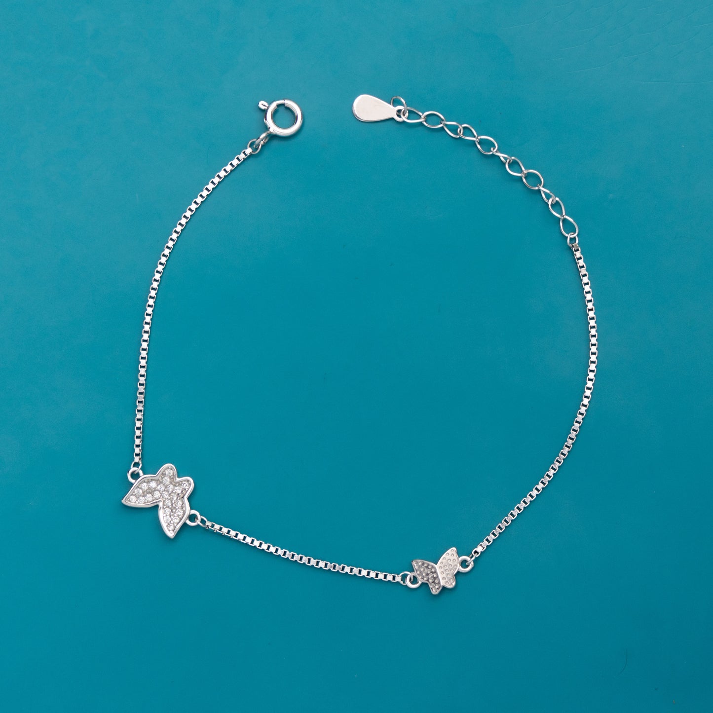 Sparkling Butterfly Silver Bracelet