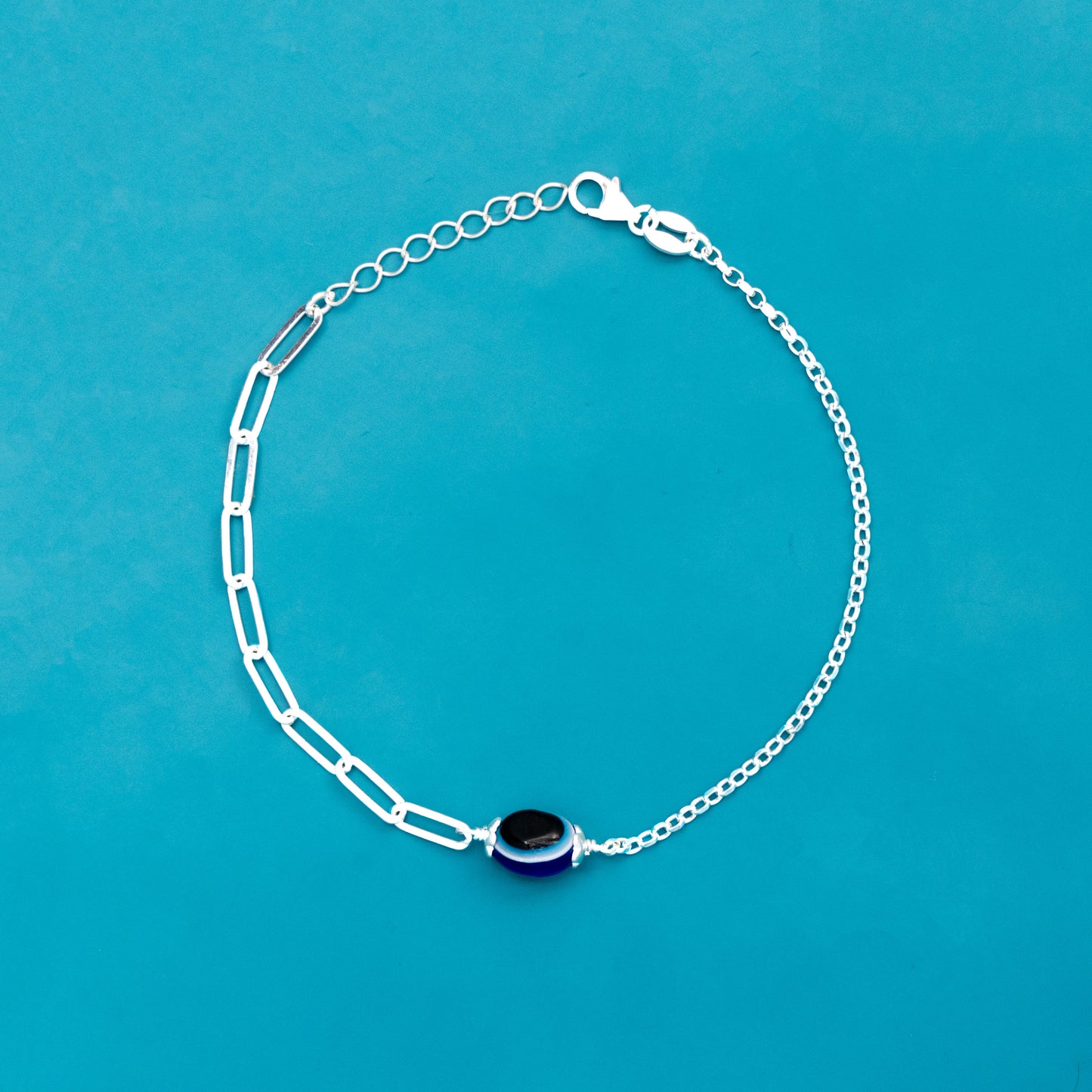 Evil Eye Guardian Chain Silver Bracelet