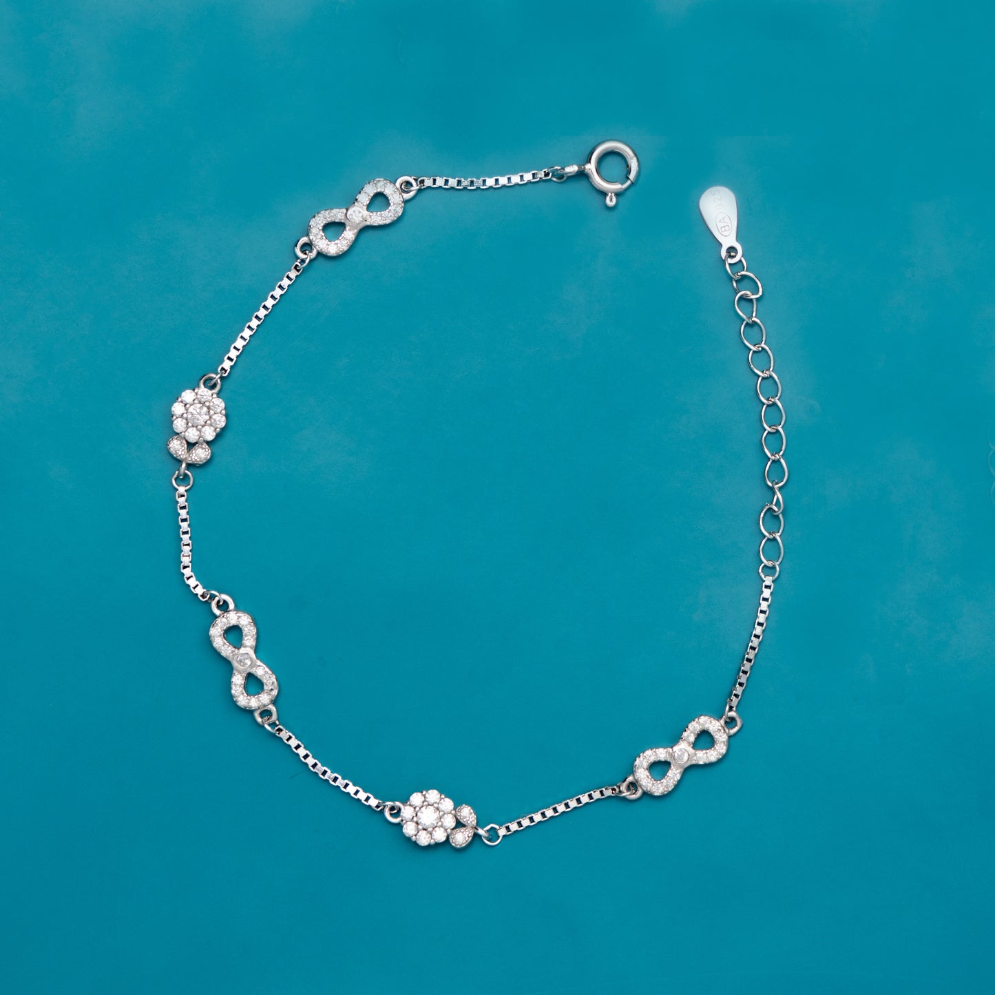 Infinity And  Bloom Silver Bracelet