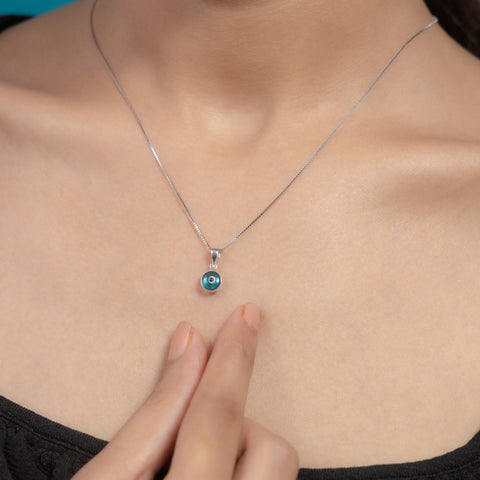 Silver Blue Evil Eye Necklace