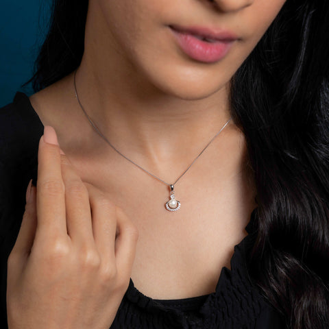 Silver Luna Pearl Necklace Set