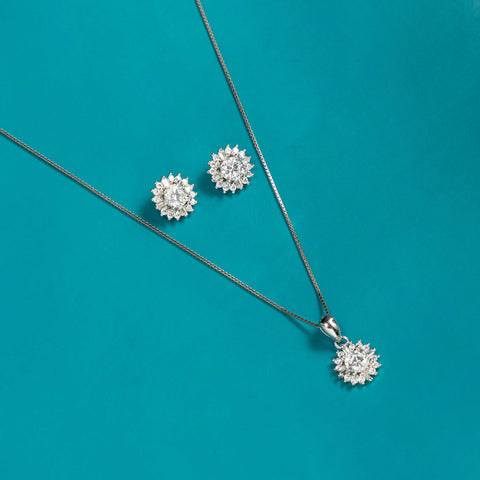 Silver Circle Grace Necklace set