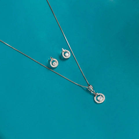 Silver Soft Halo Dot Necklace set