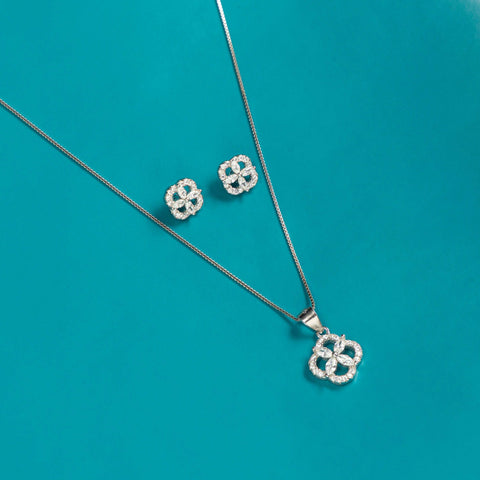 Silver Box Design Necklace set
