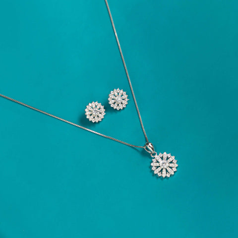 Silver Snowdrop Elegance Necklace Set