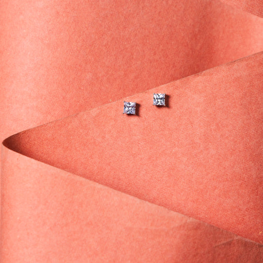 Silver Whisper Spark Stud Earrings