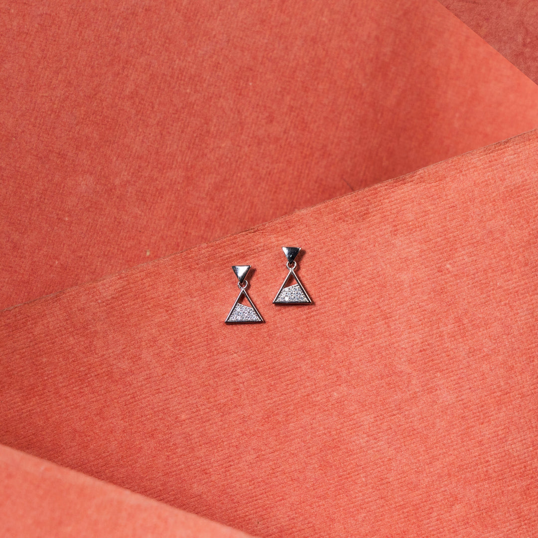 Elegant Silver Dewdrop Charm Stud Earrings