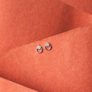 Radiant Silver Eternal Circle Stud Earrings