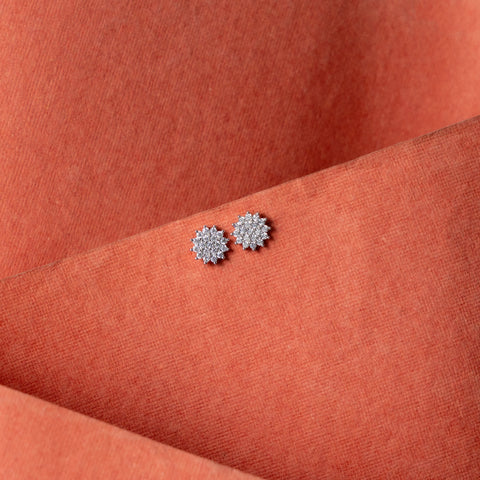 Silver Stellar Dots Stud Earrings