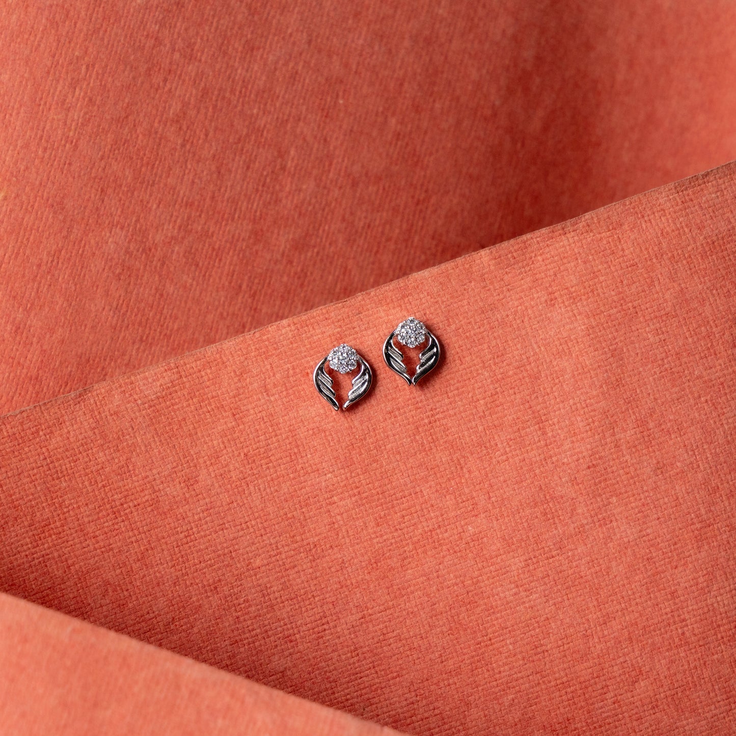 Silver Halo Spark Stud Earrings