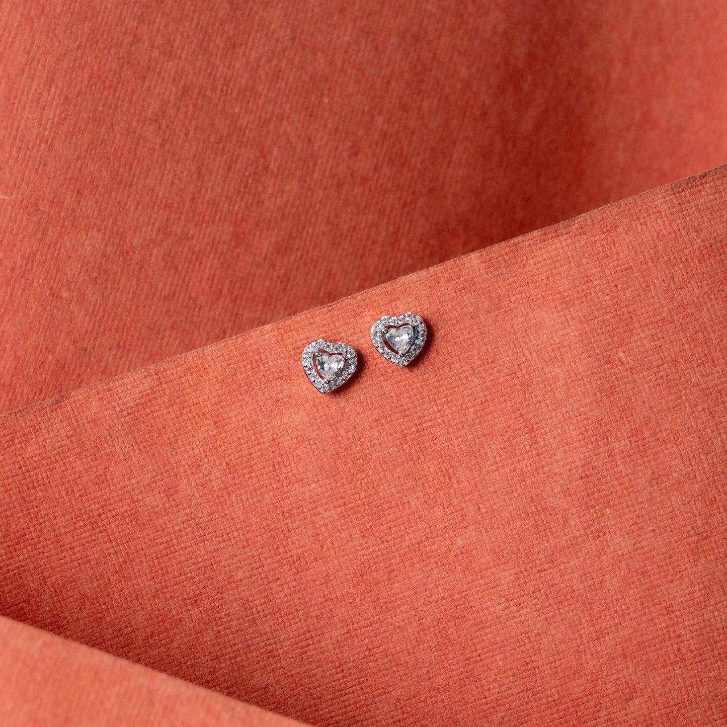 Silver Heart Luxe Stud Earrings