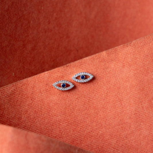 Silver Lume Eye Stud Earrings