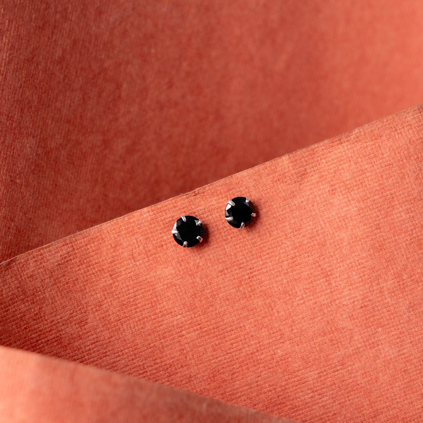 Silver Black Aura Stud Earrings