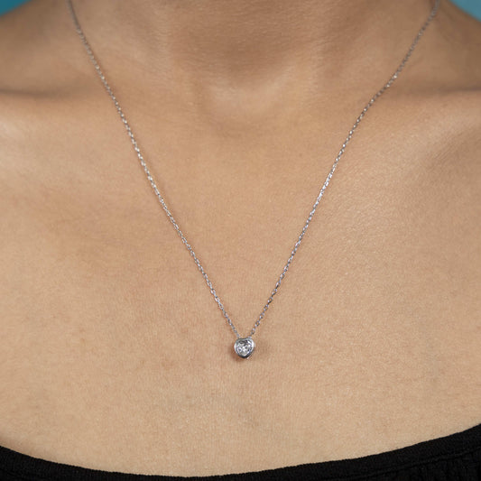 Luxurious Silver Diamond Embrace Necklace Style