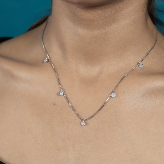 Timeless Silver Diamond Whisper Necklace Jewelry
