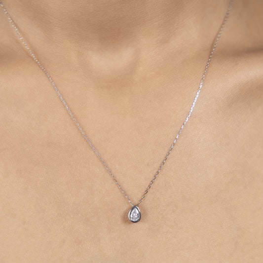 Unique Silver Teardrop Mirage Necklace Design