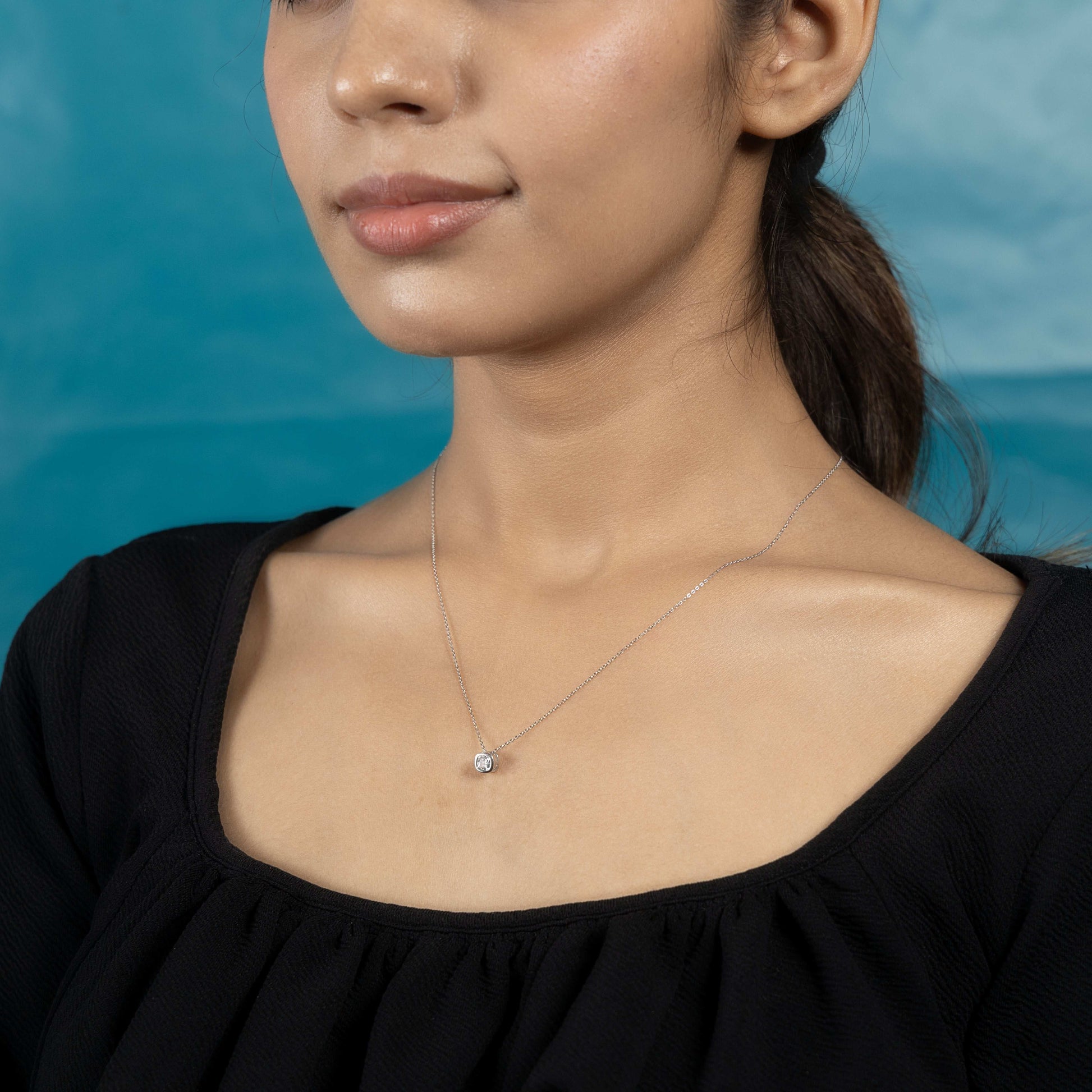 Radiant Silver Linea Charm Necklace