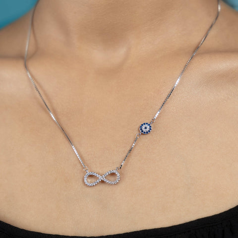 Silver Infinity Bloom Necklace