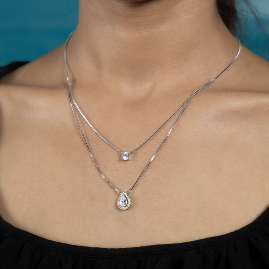 Charming Silver Dual Harmony Necklace Style