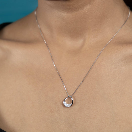 Dazzling Starlit cubic zirconia silver choker