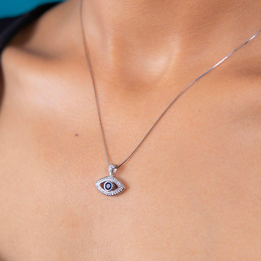 Elegant Silver Vivid Halo Necklace Pendant