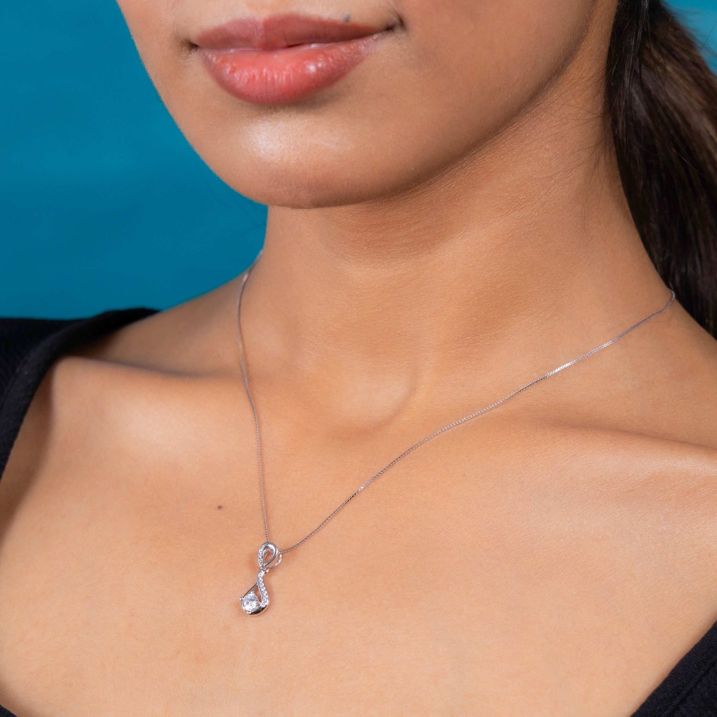 Exquisite Silver Elysian Drop Necklace Design