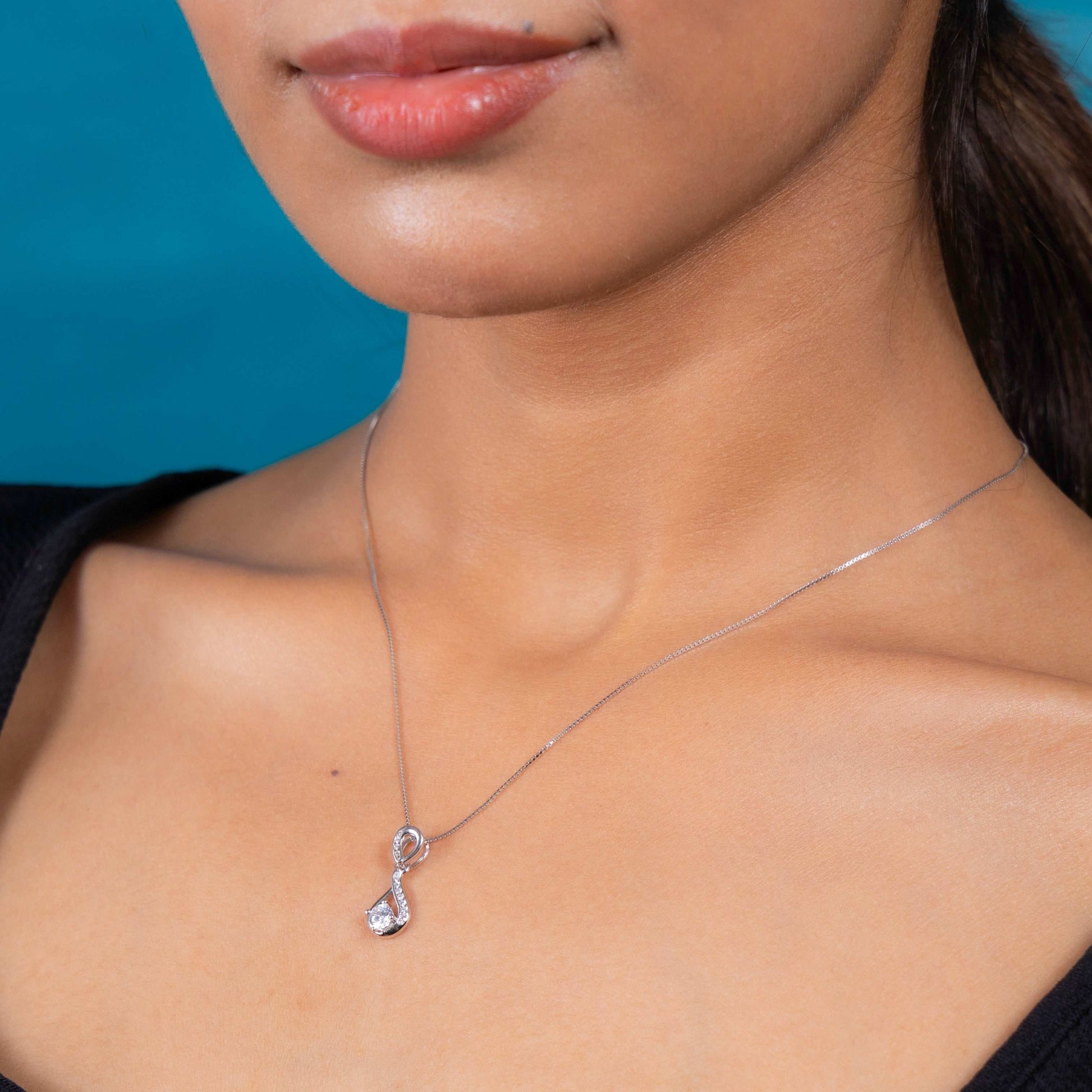 Exquisite Silver Elysian Drop Necklace Design