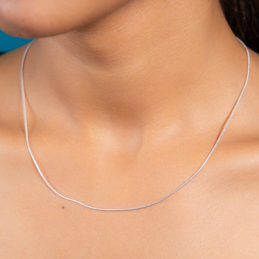 Lightweight silver chain for girls - Lina