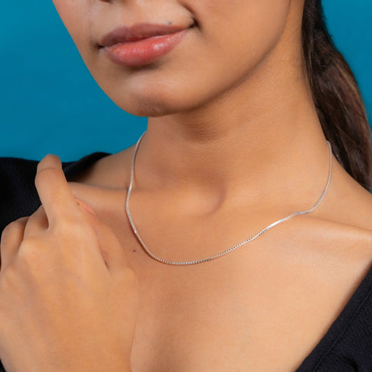 Elegant Luminous Link pure Silver Chain for Women