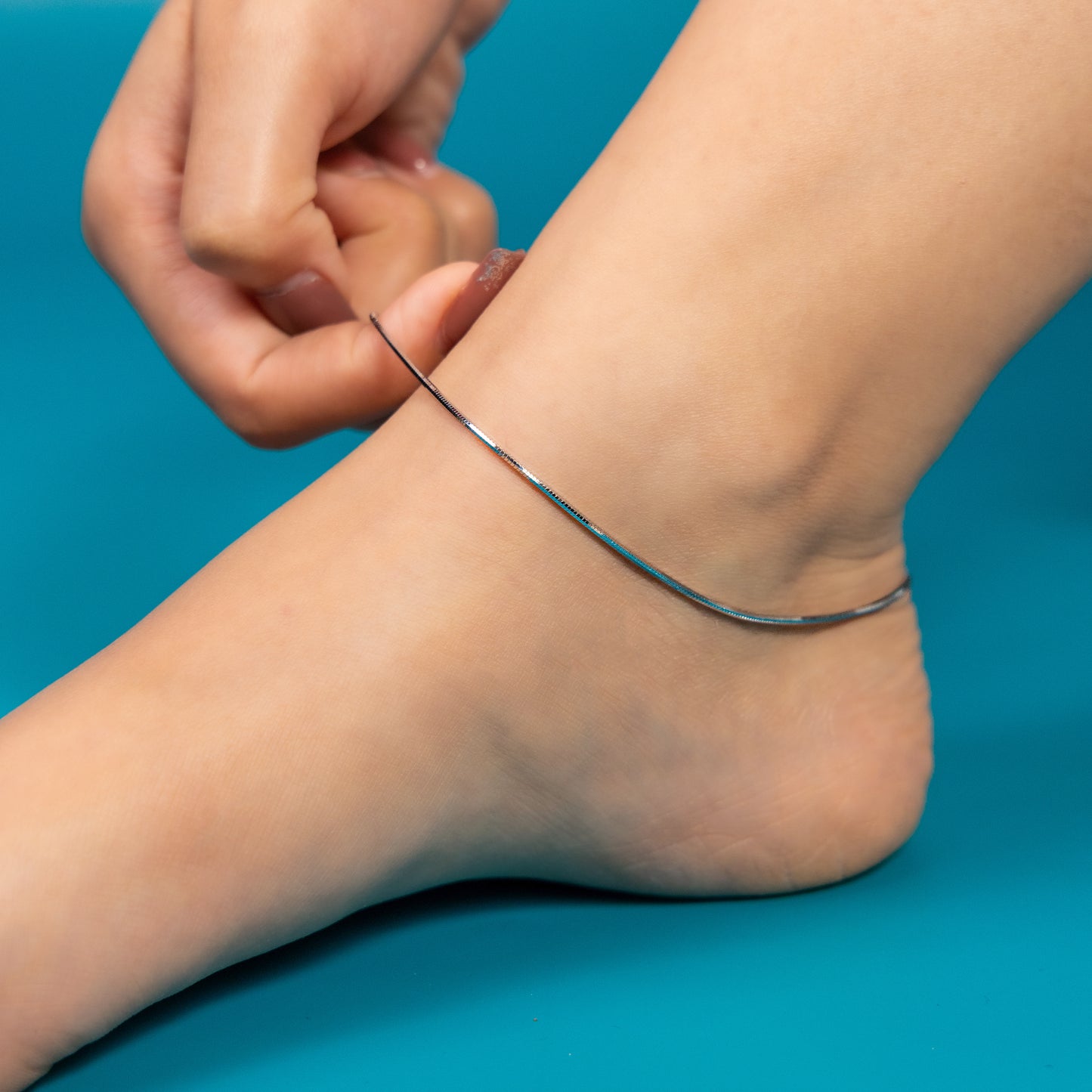 Solo Streak Silver Anklet