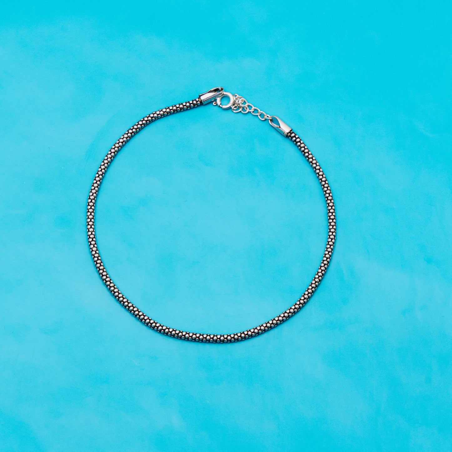 Dotted Petite Silver Anklet