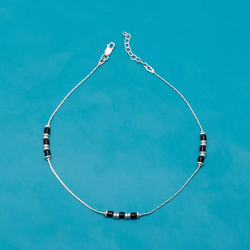 Shimmering Twilight Gleam Silver Anklet