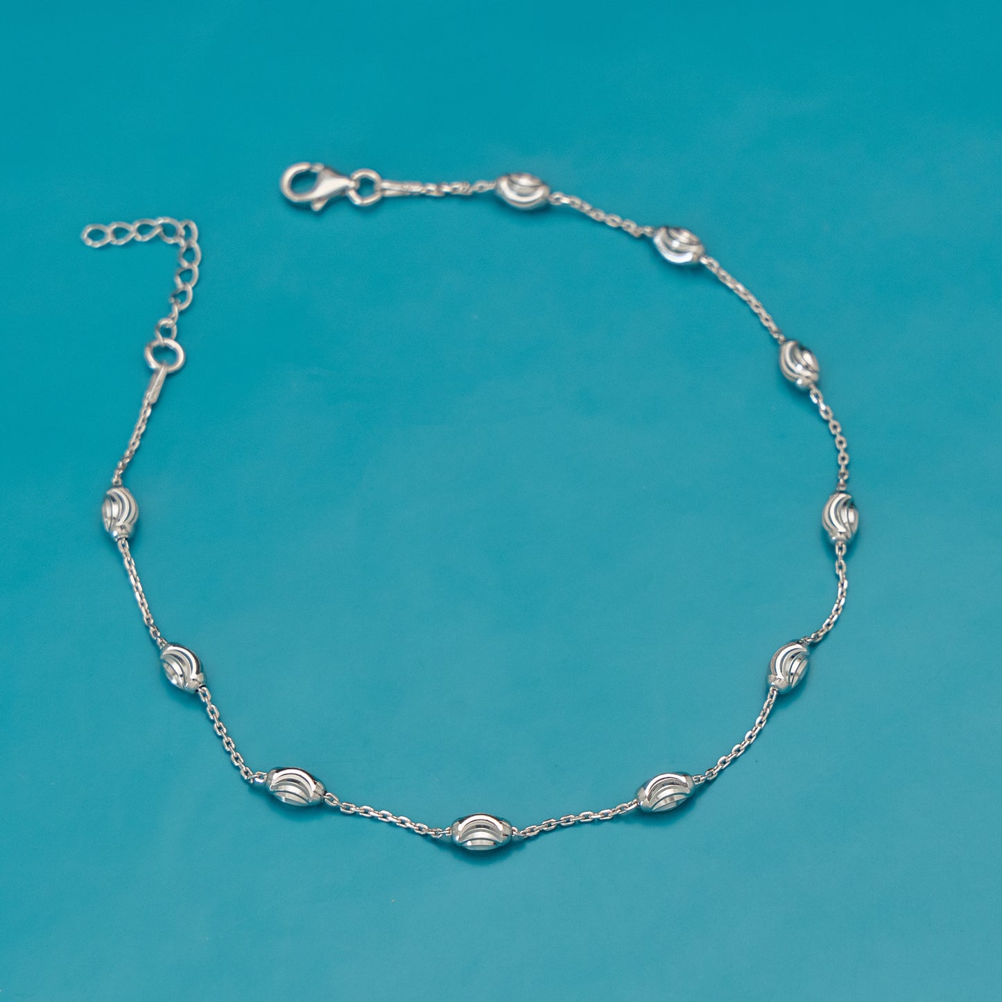 Silver Silken Strands Anklet