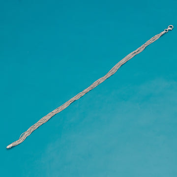 Delicate silver lace anklet with radiant shine