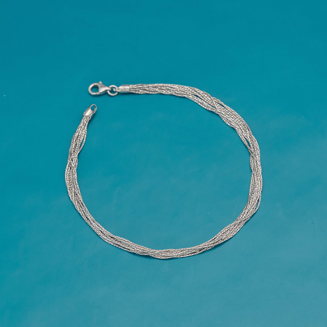 Elegant silver radiant lace anklet