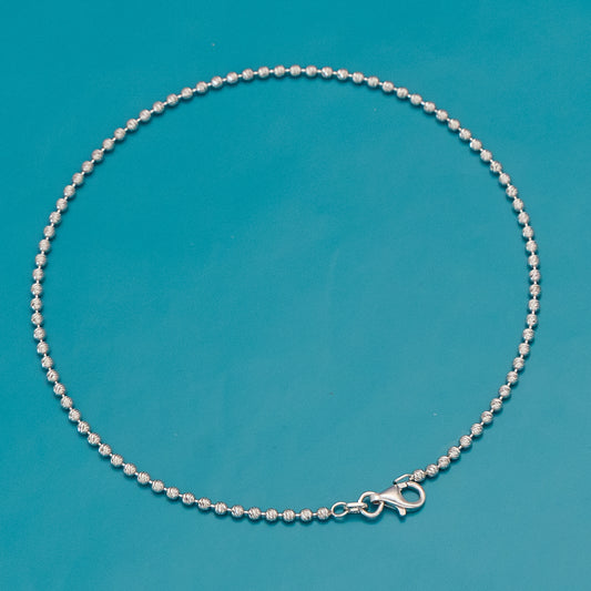 Silver Small Beads Anklet