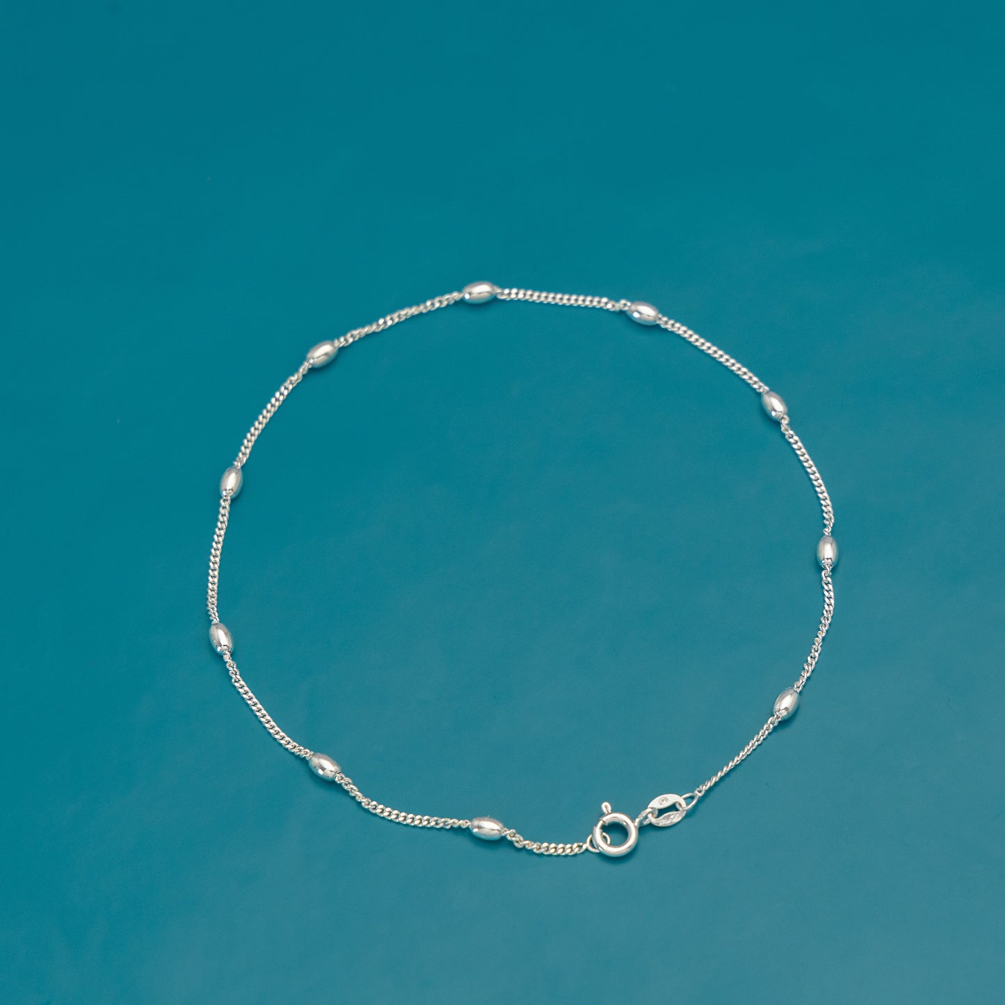 Dewdrop Silver Anklet