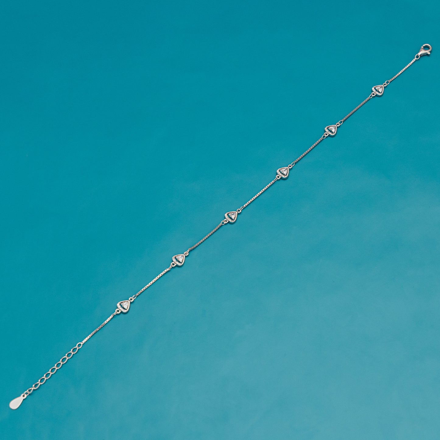 Silver Tri- Star Anklet