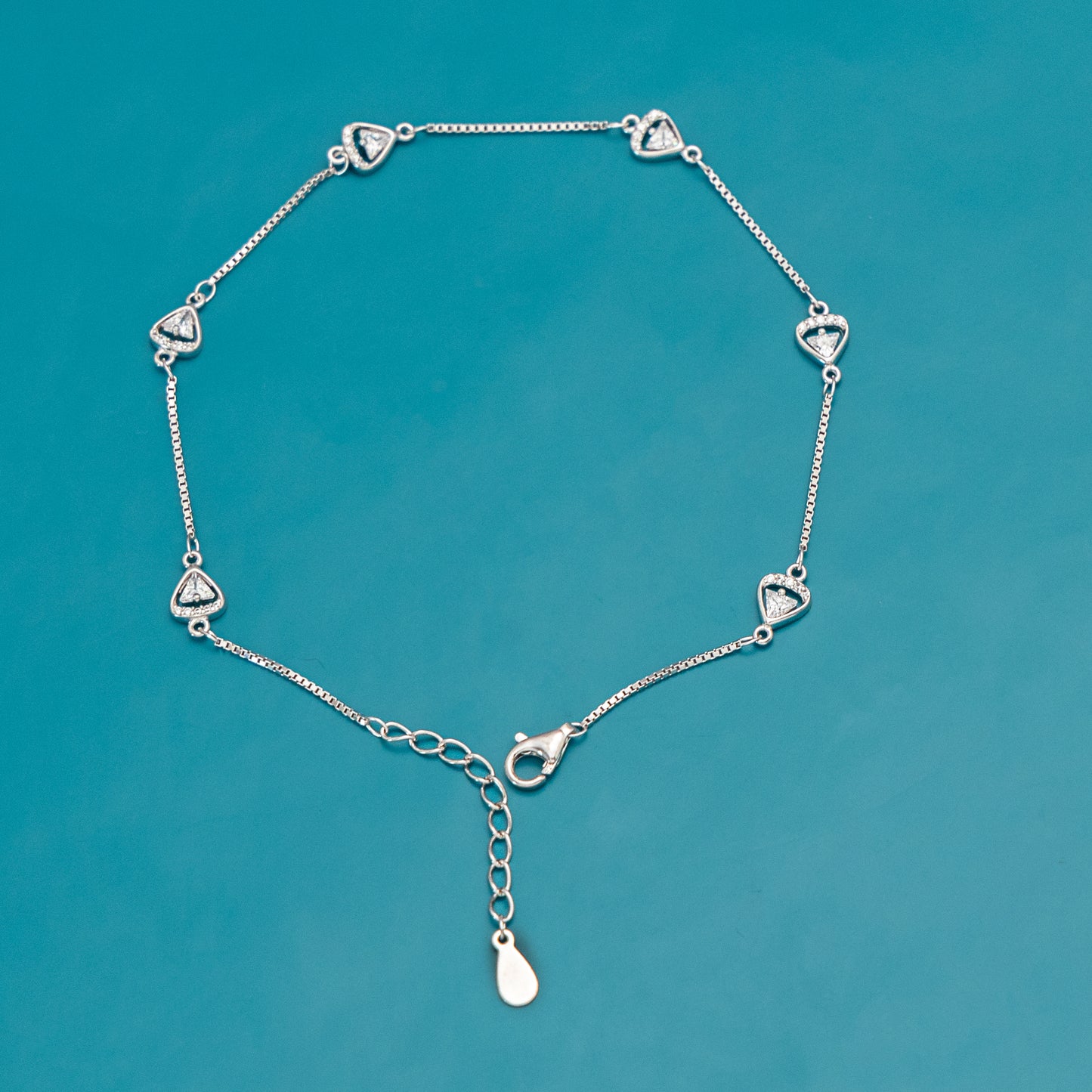 Silver Tri- Star Anklet