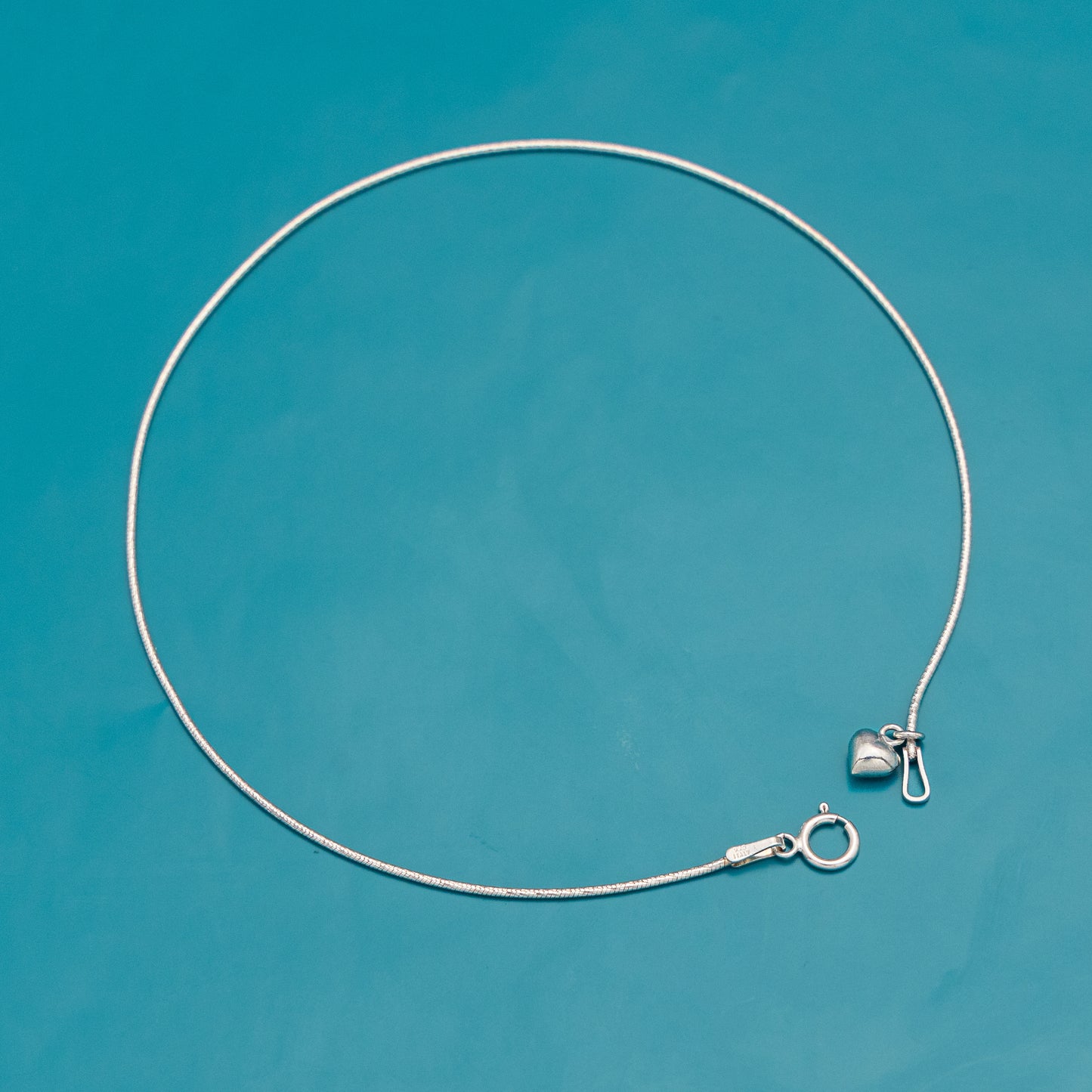 Silver Heart Chain Anklet