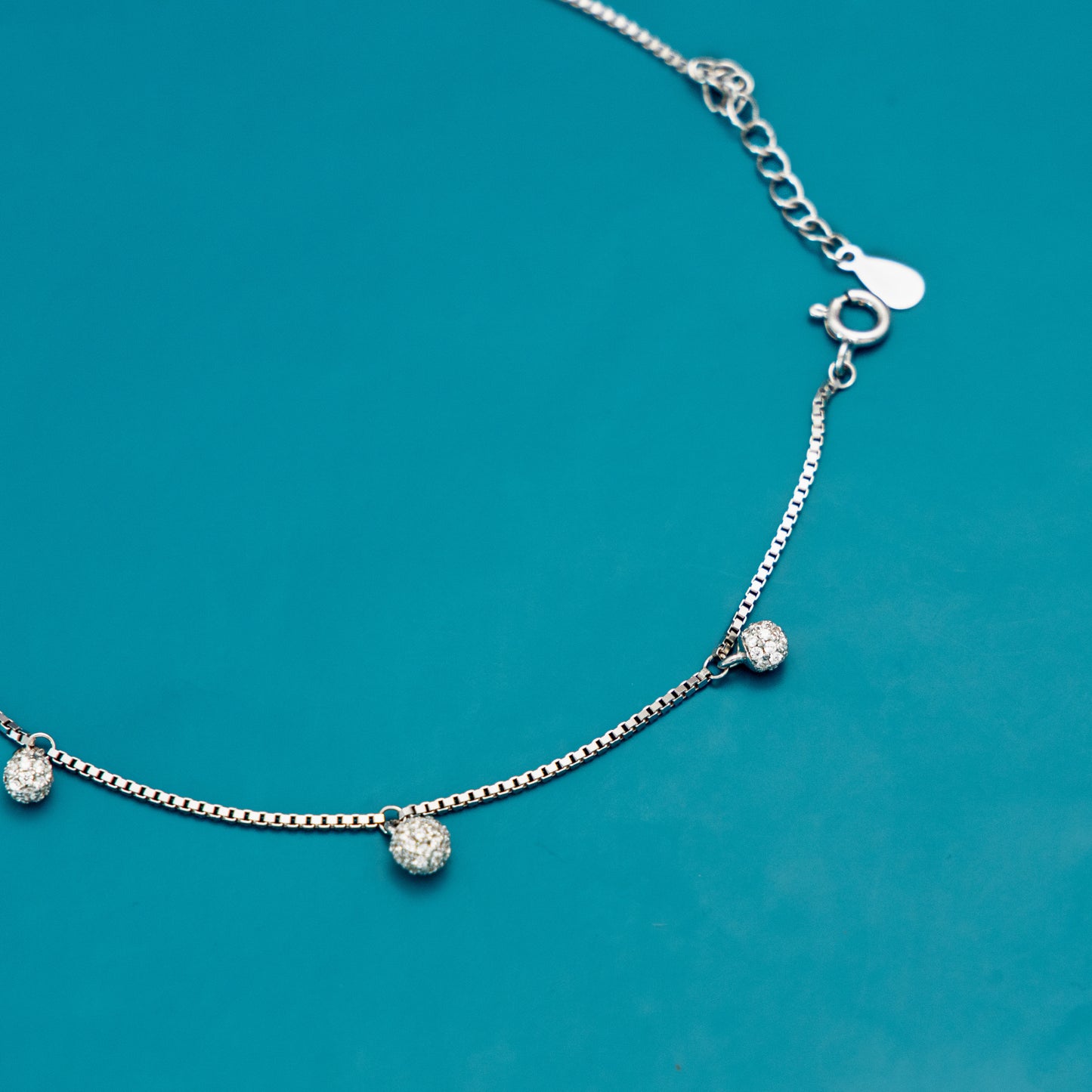 Star Drop Silver Anklet