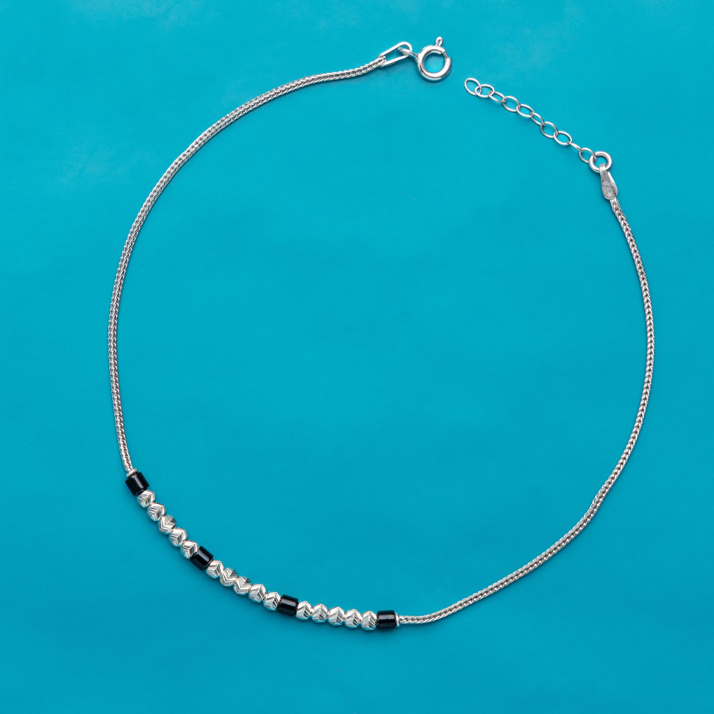 Silver Midnight Whisper Anklet